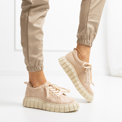 OUTLET Pantofi sport damă Ristao țesuți bej - Încălțăminte