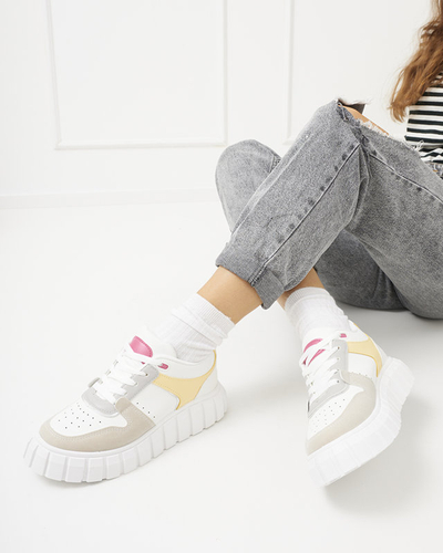 Pantofi sport dama Nortelo bej si alb - Incaltaminte