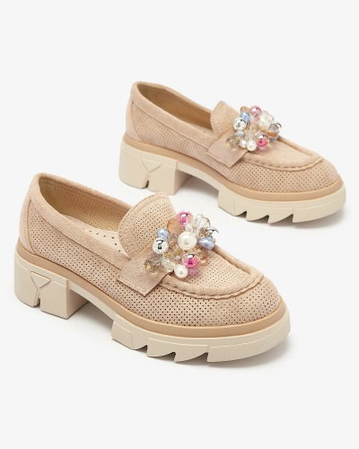 Mocasini de damă maro deschis de culoare maro deschis Peloga- Footwear