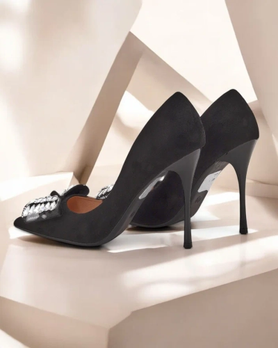 Royalfashion Pantofi cu toc înalt pentru femei cu o fundiță Cocarte