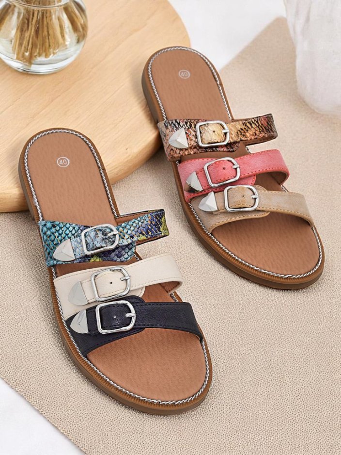 Royalfashion Dames platsool Snake Chic-pantoffels