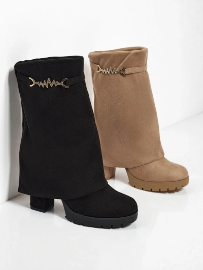 Botine Luna Negre Elegante pentru Zile Reci