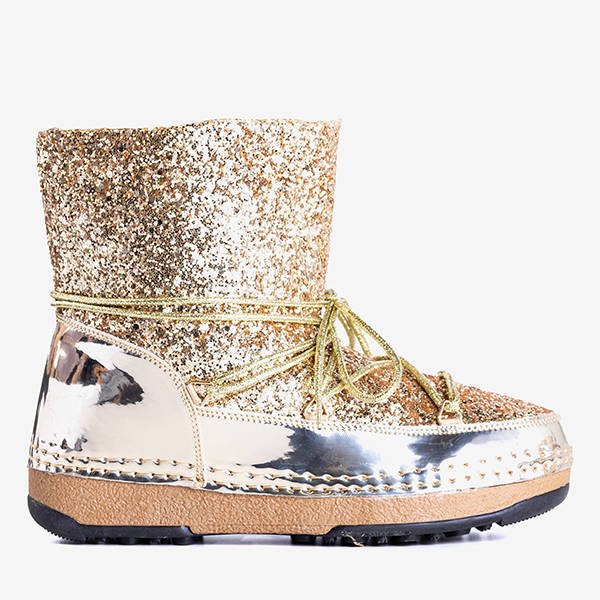 Cizme de zăpadă aurii cu finisaj sclipici de la Lomell - Încălțăminte