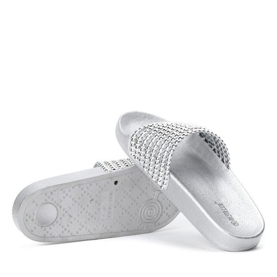 Srebrne klapki gumowe Mogoro - Obuwie