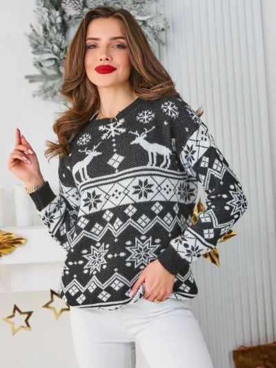 Royalfashion Pulover de Crăciun pentru femei cu Moș Crăciun