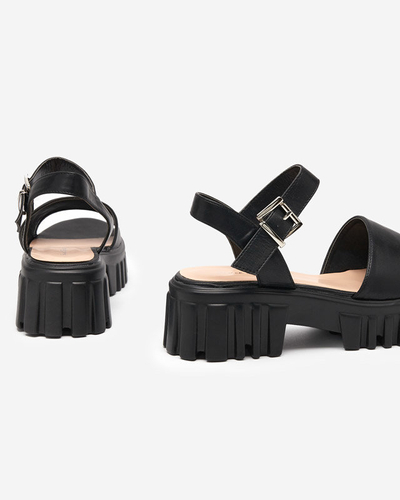 OUTLET Sandale de dama negre pe talpa mai groasa Nerile - Incaltaminte