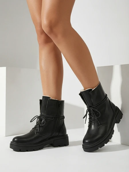 Botine Dama Luna Negre Piele Elegante de Iarna