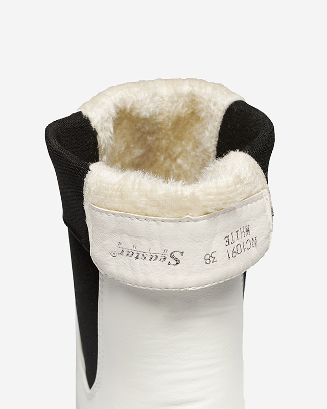 Botine Dama Astra Albe Piele Elegante de Toamnă