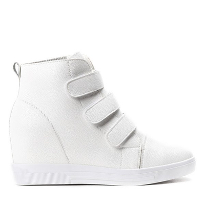 Białe sneakersy na koturnie Ellen- Obuwie