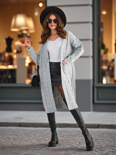 Pulover poncho tricotat pentru femei de la Royalfashion