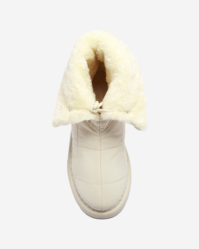 Bej pantofi de damă a'la cizme de zăpadă Amirfu- Footwear