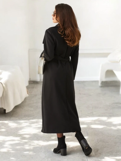 Royalfashion Palton maxi pentru femei cu cordon