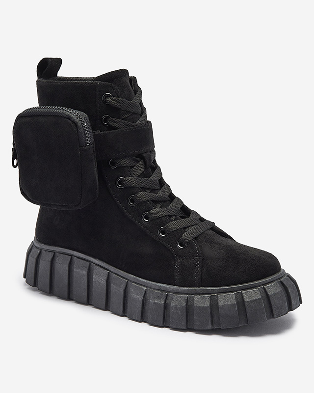 Cizme de damă cu săculeț, de culoare neagră Sauups- Footwear