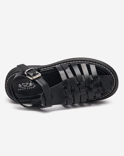 OUTLET Sandale negre de dama pe talpa masiva Leteris - Incaltaminte