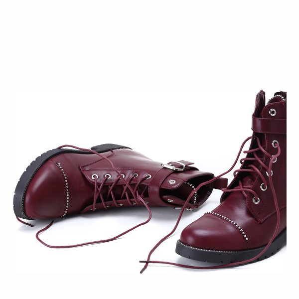 Bordowe workery Spencer - Obuwie