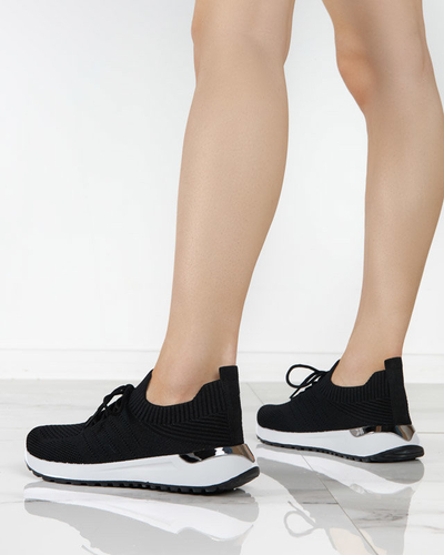 Pantofi sport de damă Erina din țesătură neagră - încălțăminte