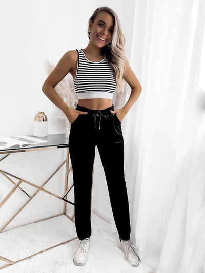 Trening de velur pentru femei, negru PLUS SIZE- Îmbrăcăminte