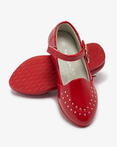 Pantofi roșii pentru fete cu pietre Praja- Footwear