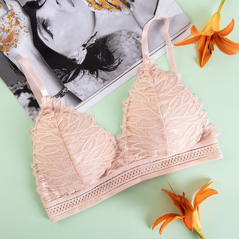 Sutien dama din dantela bej - Lenjerie de corp