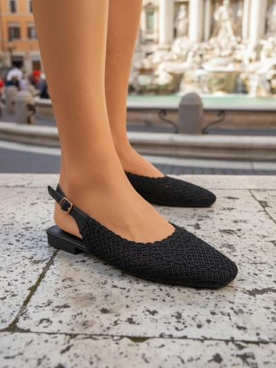 Royalfashion Sandalye dămsko s ku klaftă di-napoi Breeze Woven