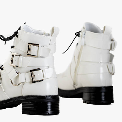 Genti cu catarame albe Ermite pentru femei - Încălțăminte