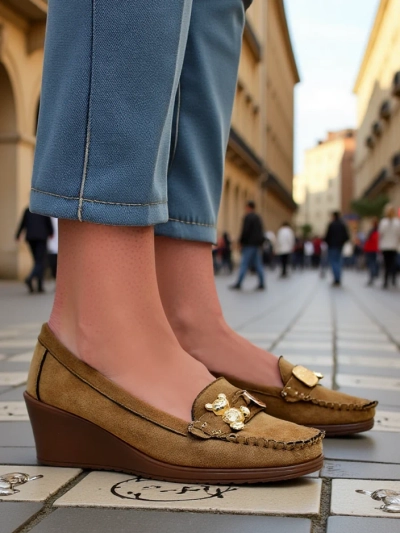Royalfashion Mocasini femei pe toc mic Mollan