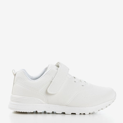 OUTLET Încălțăminte albă pentru copii din piele ecologică mată Craizy - Încălțăminte