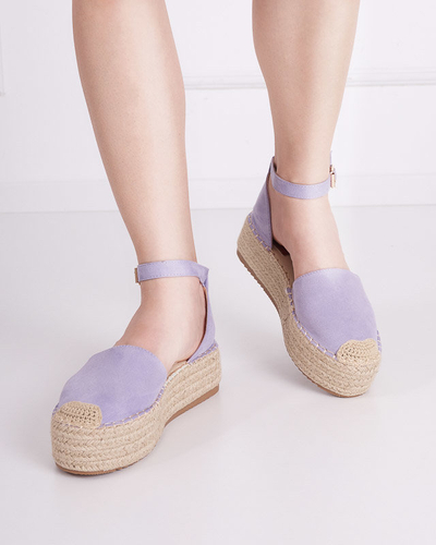 OUTLET Sandale dama violet a'la espadrile pe platforma Olikar - Pantofi