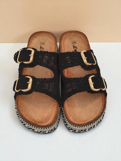 Royalfashion Sandale de damă cu platformă și catarame CorkStyle