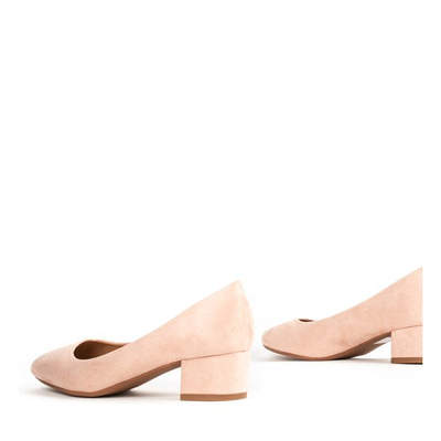 Różowe czółenka na niskim słupku Moira - Obuwie