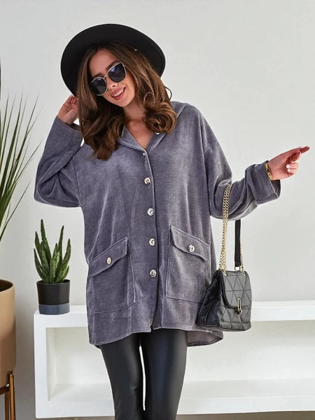 Cardigan femei Royalfashion cu nasturi aurii MĂRIME MARE