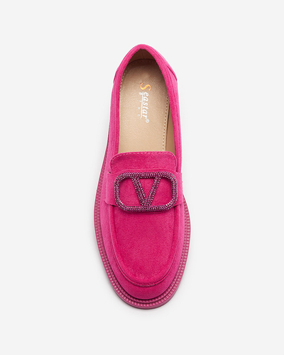 Mocasini de damă fucsia cu decor Fogras- Footwear