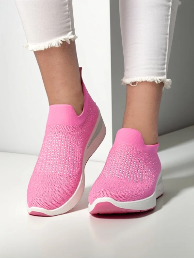 Adidași cu talpă înaltă pentru femei Royalfashion, cu aplicații de strasuri Qelavise