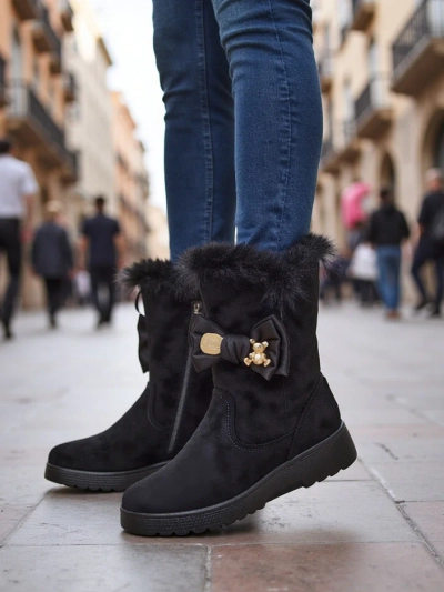 Cizme de zăpadă pentru femei Royalfashion cu fundiță Kiebbi
