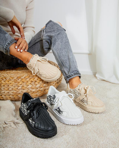 Adidasi sport negri de dama cu imprimeu Ibibis - Incaltaminte