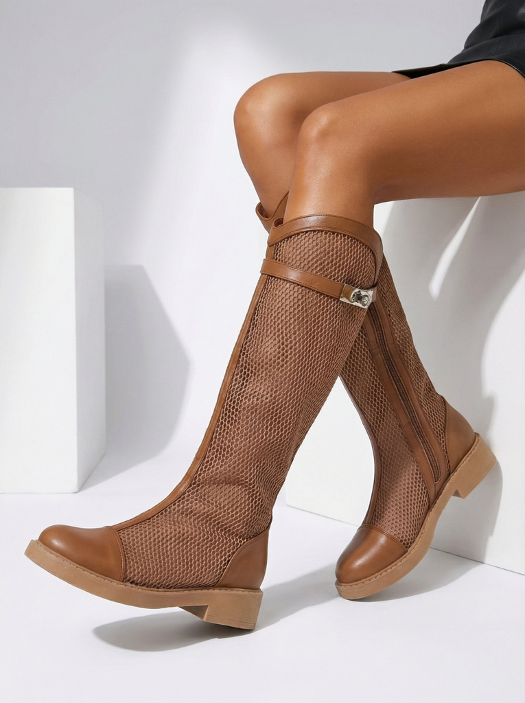 Cizme de gleznă pentru femei Royalfashion cu perforații Ovittole