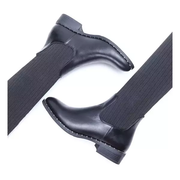 OUTLET Cizme negre a'la ciorap plat Salvia- Pantofi