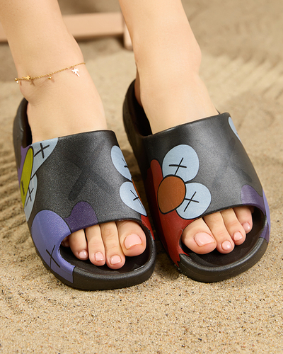 OUTLET Negru șlapi de damă Elmino - Încălțăminte