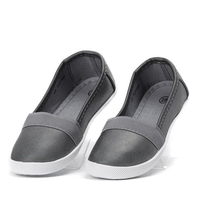 Szare dziewczęce slip - on Aurelina - Obuwie