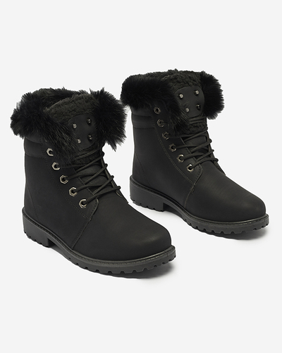 Cizme clasice de damă a'la trappers în negru Lausa- Footwear