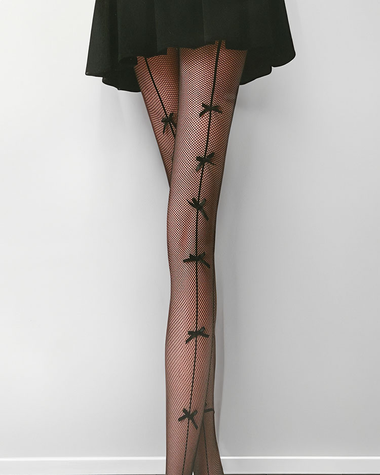 Royalfashion Colanți de cabaret pentru femei cu fundițe