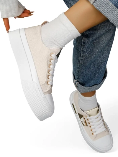 Royalfashion Sneakers platform pentru femei Aur