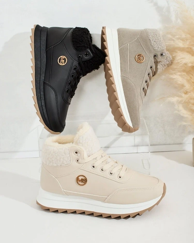 Royalfashion Adidași încălțați cu blană naturală Frozit pentru femei