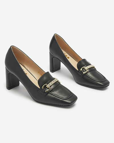 Pantofi negri stil mocasin pentru femei Kolalic- Footwear
