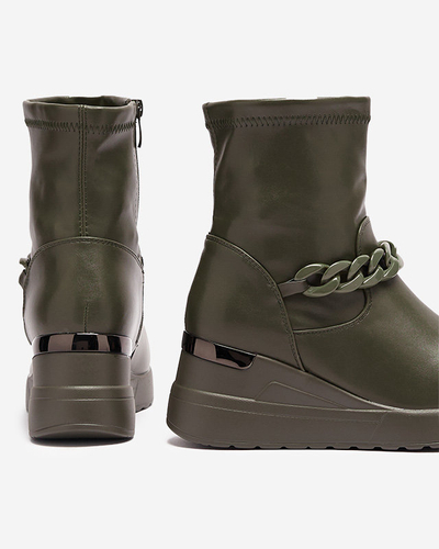 Cizme de damă verzi pe ancoră cu lanț Fefricca- Încălțăminte