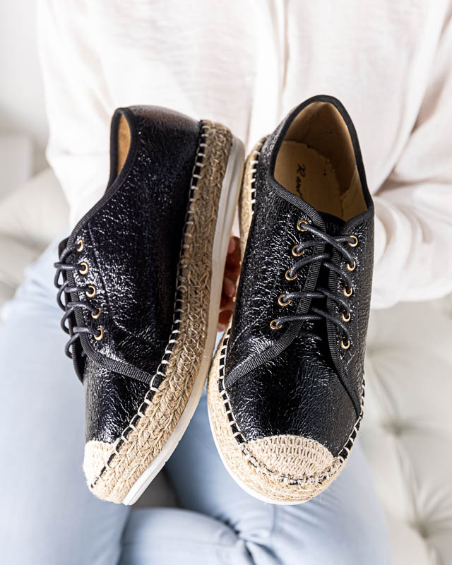 OUTLET Tenisi negri dama cu siret Furmoni - Incaltaminte