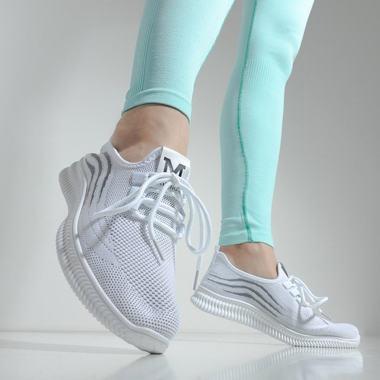 Încălțăminte de sport albă pentru femei Slisov - Încălțăminte