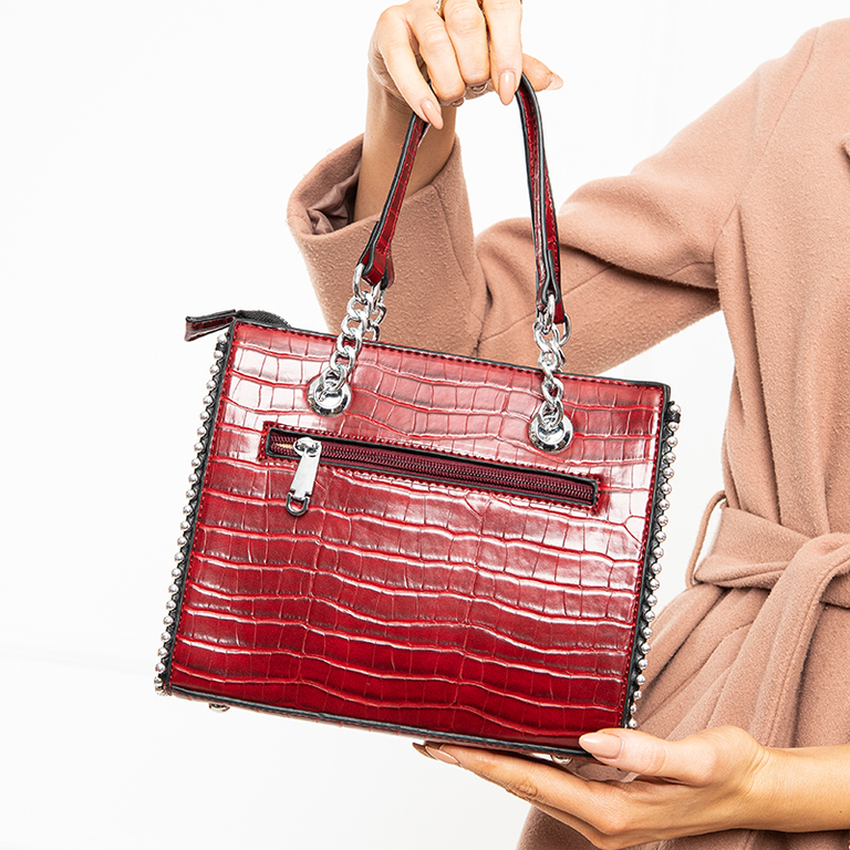 Geanta de dama rosie in relief - Accesorii