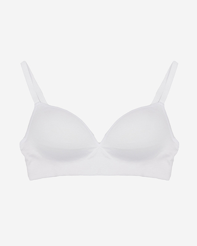 Sutien de damă cu nervuri, alb- Lenjerie