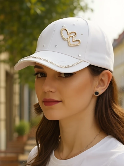 Royalfashion Șapcă cu pietre strălucitoare Heart Spark